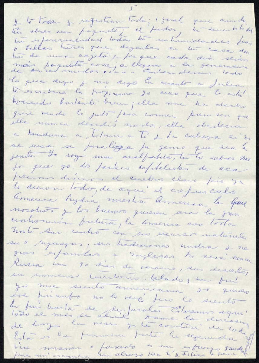 Carta de Amelia Peláez (pág. 5)
