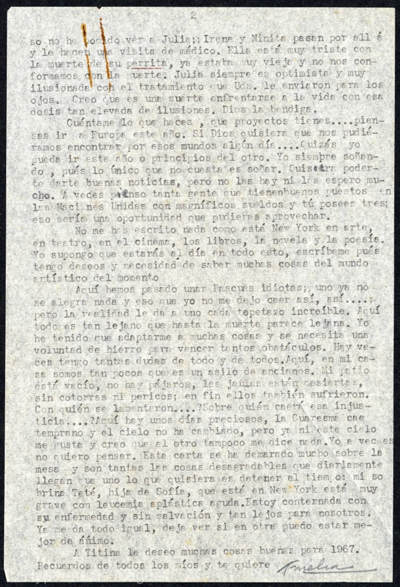 Carta de Amelia Peláez (pág. 2)