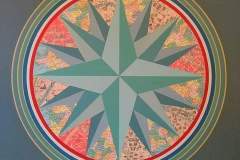 Rosa náutica de Francia, acrílico y mapas sobre papel Arches, 2013-2017