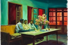 Fragments of Intimacy, 2024. Oil on paper, 18” x 24”