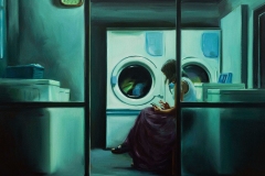 Laundromat, 2024. Oil on linen, 20” x 26”