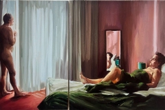Intimate I-II (Diptych), 2025. Oil on panel, 8” x10"