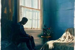 Study for Tones of Need, 2024. Oil on paper, 18” x 24”