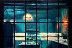 Untitled, from the “Dark Rooms” series, 2022. Oil on canvas, 30” x 24”