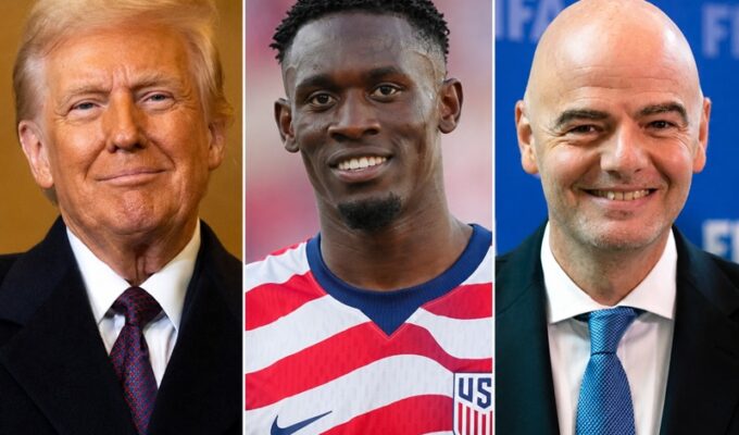 Donald Trump, Folarin Balogun, Gianni Infantino.