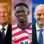 Donald Trump, Folarin Balogun, Gianni Infantino.